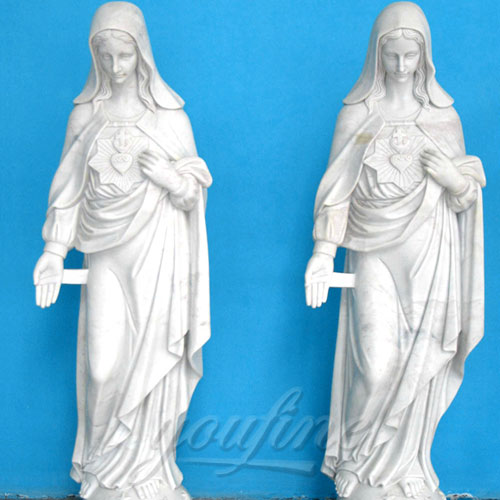 Bright Natural Stone Religious Virgin Mary Church Statues for Sale