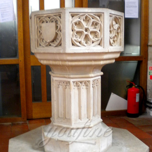 Custom Made Marble Fonts in a Church for Church Decor on Sale