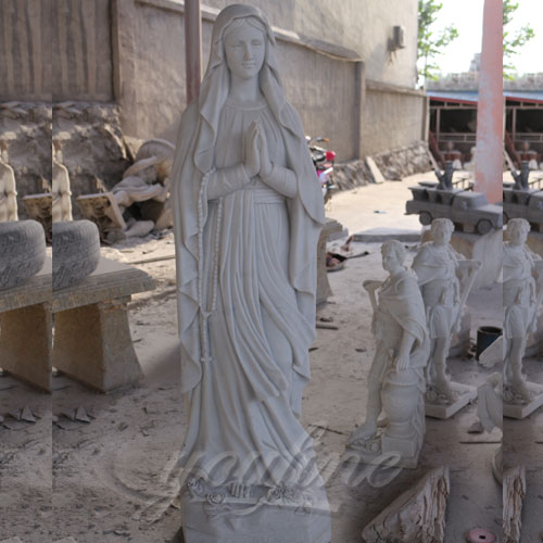 Factory Supply White Marble Carved Blessed Virgin Mary for Sale