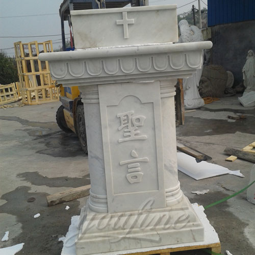 White Hand Carved Marble Modern Church Pulpit for Decor